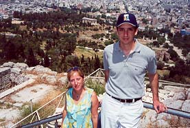 Prince Eugene III and Princess Zoe Lascaris Comnenus at the Acropolis overlooking the Thesseion.