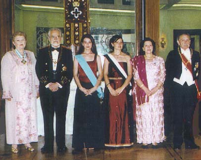 Royal reception line at the Eugenian Gala in 2001 at the Grande Bretagne Hotel, Athens, Greece.