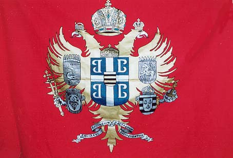 Standard bearing the Coat of Arms of the Imperial Byzantine House of Lascaris Comnenus 
of Constantinople.